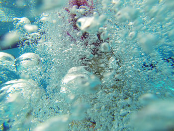 Close-up of bubbles in sea