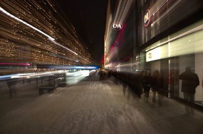 Blurred motion of blurred lights