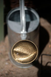 High angle view of coffee on table