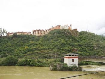 Scenic view of fort against clear sky