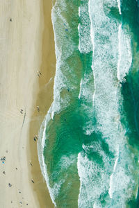 High angle view of people on beach