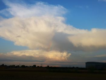 Scenic view of field against sky during sunset