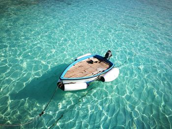 High angle view of swimming pool in sea