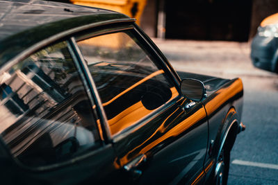 High angle view of vintage black car