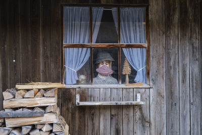 Wooden door of house