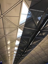 Low angle view of skylight in building