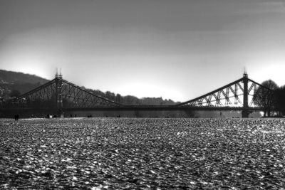 View of suspension bridge against sky