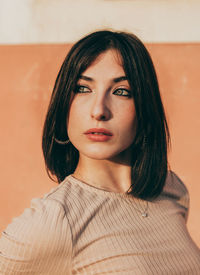 Close-up portrait of a beautiful young woman