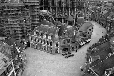 High angle view of buildings