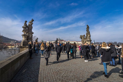 Tourists on charles bridge