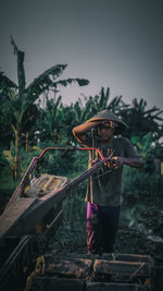 A man plowing the fields