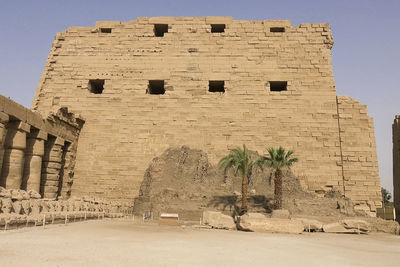 Low angle view of old building against sky