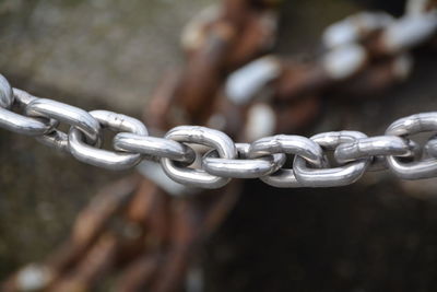 Detail shot of chain against blurred background