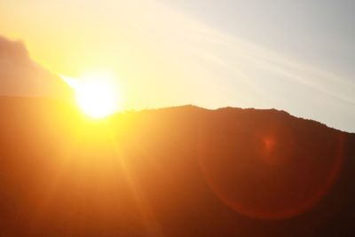Scenic view of landscape against sky during sunset