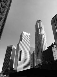 Low angle view of modern buildings against sky