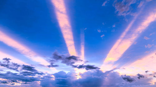 Low angle view of sky at sunset