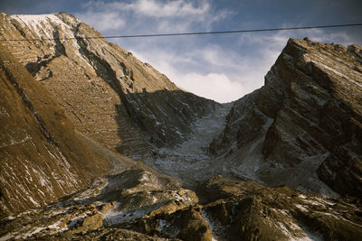 Scenic view of rock formations against sky