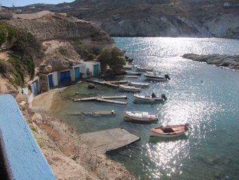 View of boats in sea