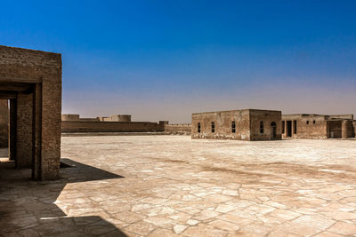 A courtyard of aqeer castle, a former outpost of ottoman empire on the arabian gulf