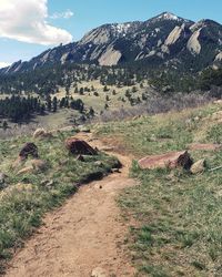 Scenic view of land against sky