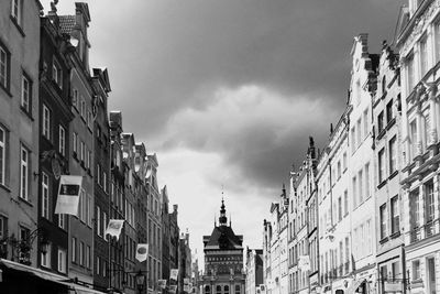 Low angle view of buildings against sky