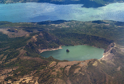 High angle view of volcanic landscape