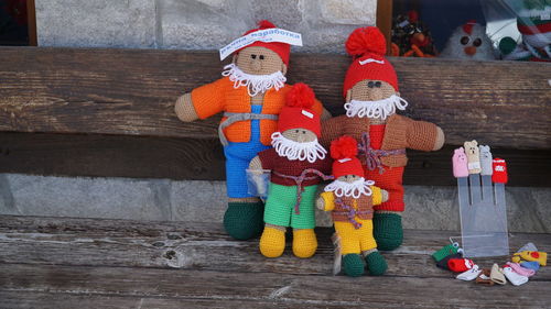 Full length of stuffed toy in park during winter