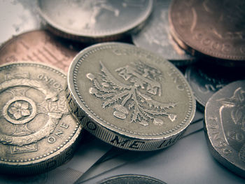 Close-up of coins