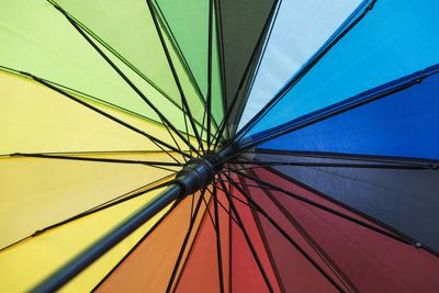 Low angle view of colorful umbrella