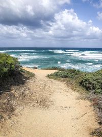 Scenic view of beach against sky