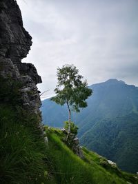 Scenic view of mountains against sky