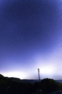 Scenic view of star field against sky at night