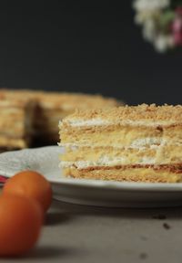 Close-up of breakfast on table