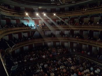 High angle view of crowd at music concert