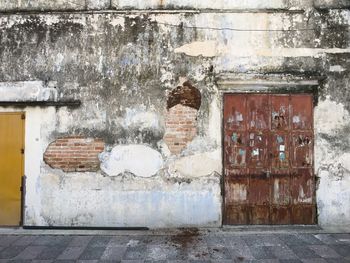 Close-up of weathered door