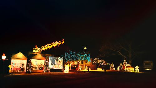 Illuminated building at night