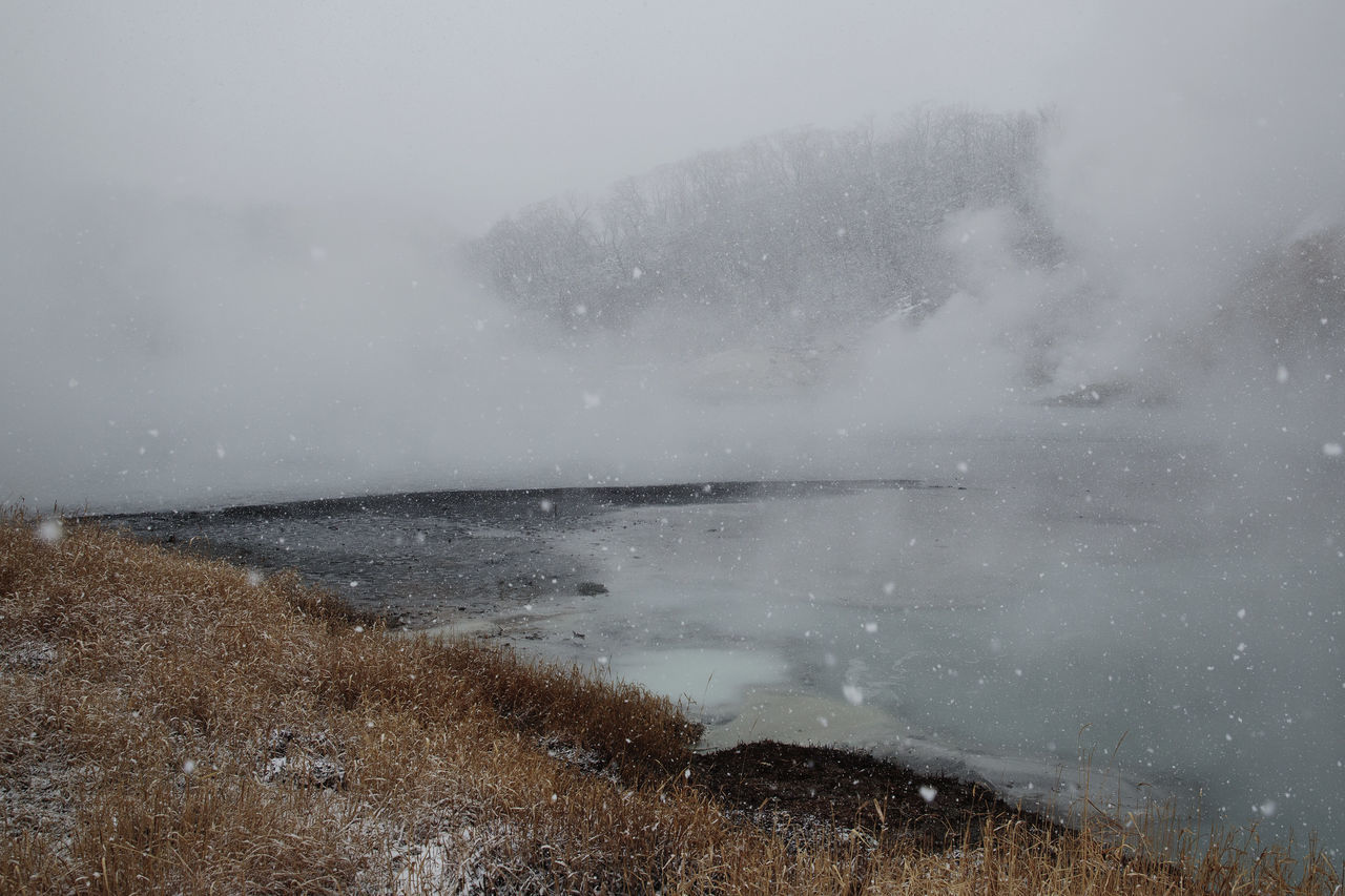 SCENIC VIEW OF SEA AGAINST SKY IN WINTER