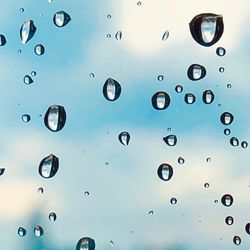 Full frame shot of wet glass window