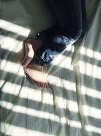 Woman lying on floor