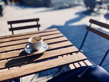 Close-up of coffee on table