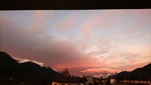 Panoramic view of mountains against sky