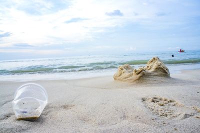 Scenic view of beach against sky