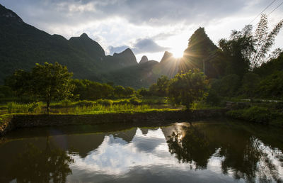 Water irrigation system close to yangshuo