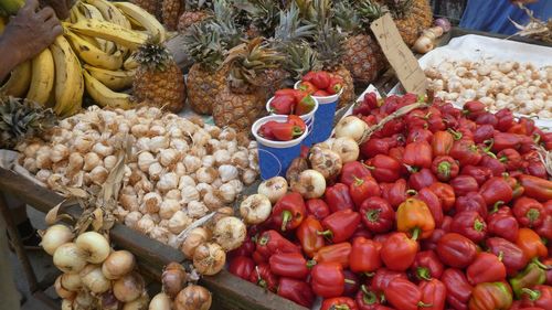 Various fruits for sale at market stall