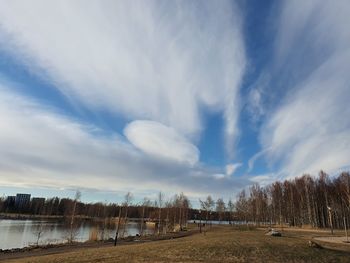 Panoramic view of lake against sky