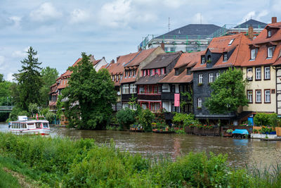 Scenic view of residential buildings against sky