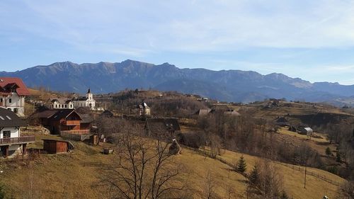 Panoramic view of buildings against sky