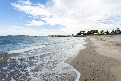 Scenic view of beach against sky