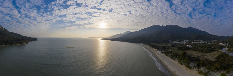 Aerial view of lantau island, hong kong