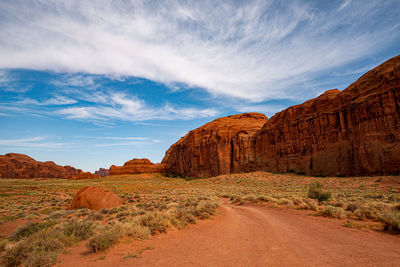 Scenic view of desert against sky